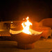 Fire Pit Art Manta Ray - 36" Handcrafted Carbon Steel Gas Fire Pit At Night