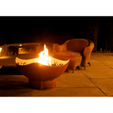 Fire Pit Art Manta Ray - 36" Handcrafted Carbon Steel Gas Fire Pit In a Patio