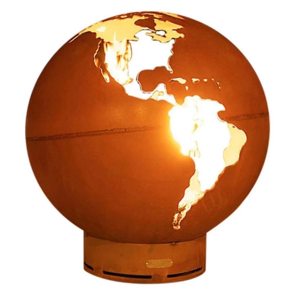 Fire Pit Art Third Rock - Globe Shaped 36" Handcrafted Carbon Steel Fire Pit (TR)