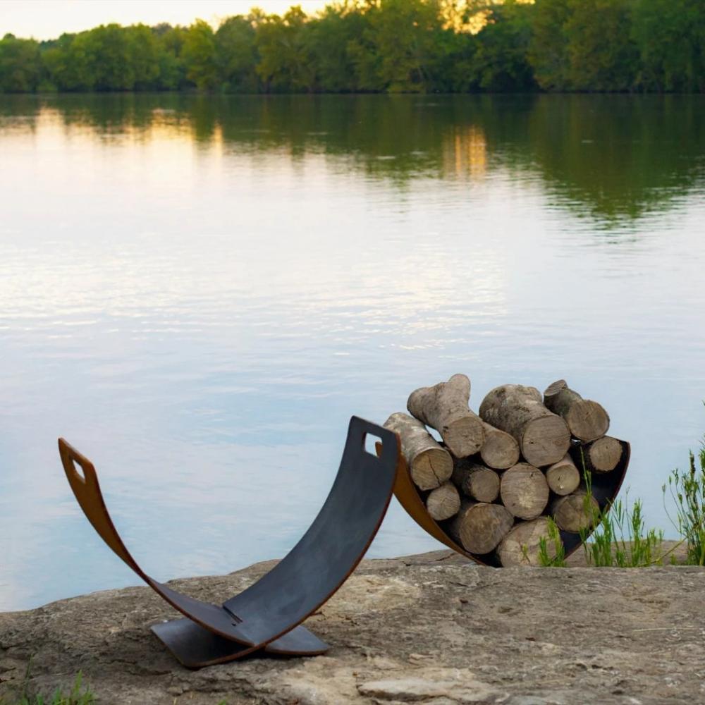 Fire pit log discount holder