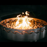 Fire Pit Art Fire Surfer 30-Inch Portable Handcrafted Stainless Steel Gas Fire Pit Up Close