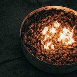 Fire Pit Art Fire Surfer 30-Inch Portable Handcrafted Stainless Steel Gas Fire Pit Angled View