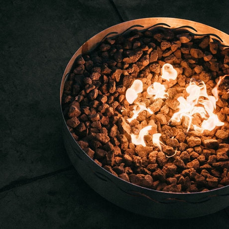 Fire Pit Art Fire Surfer 30-Inch Portable Handcrafted Stainless Steel Gas Fire Pit Angled View