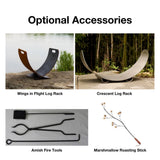 Fire Pit Art Low Boy 36-Inch Handcrafted Carbon Steel Fire Pit (LB)