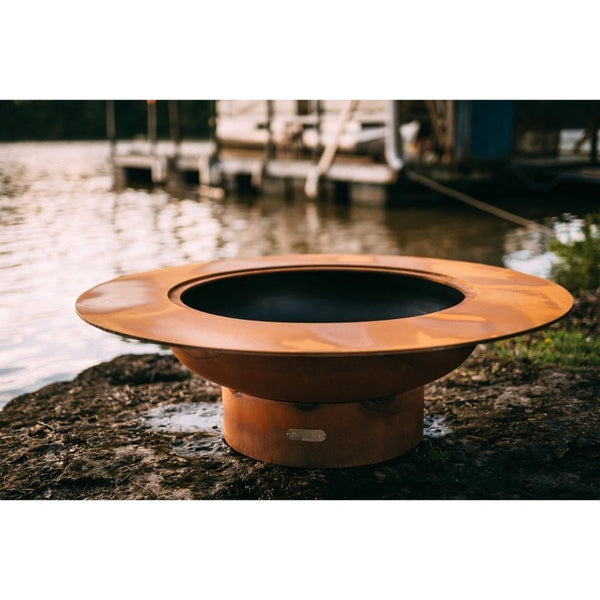 Fire Pit Art Magnum 54-Inch Handcrafted Carbon Steel Gas Fire Pit by the Docks