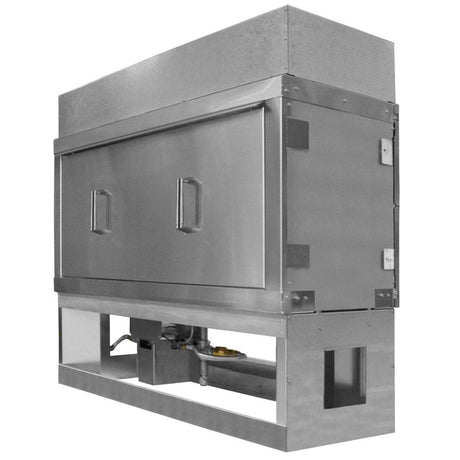 Firegear Kalea Bay Free Standing Outdoor Linear Gas Fireplace with Cover 45 degree view