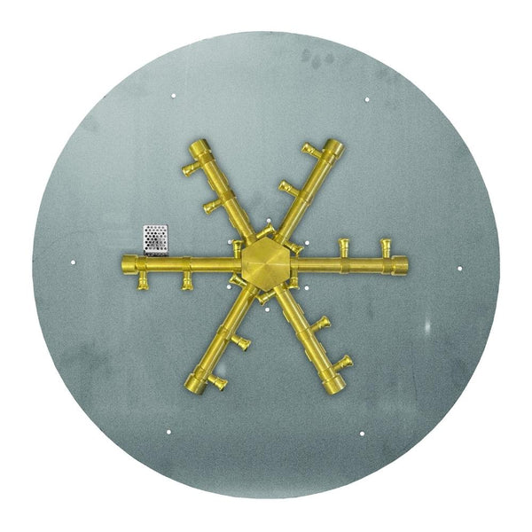 Firegear Pro Series Burning Spur - Brass Gas Burner on a flat pan