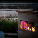 firegear kalea bay vent free outdoor gas fireplace with pink led lights
