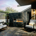 firegear kalea bay vent free outdoor gas fireplace with black tiles surround