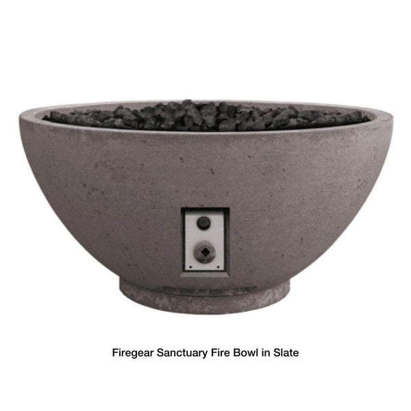 firegear sanctuary fire bowl in slate - close-up view