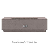 Firegear Sanctuary Rectangular Concrete Gas Fire Pit Table