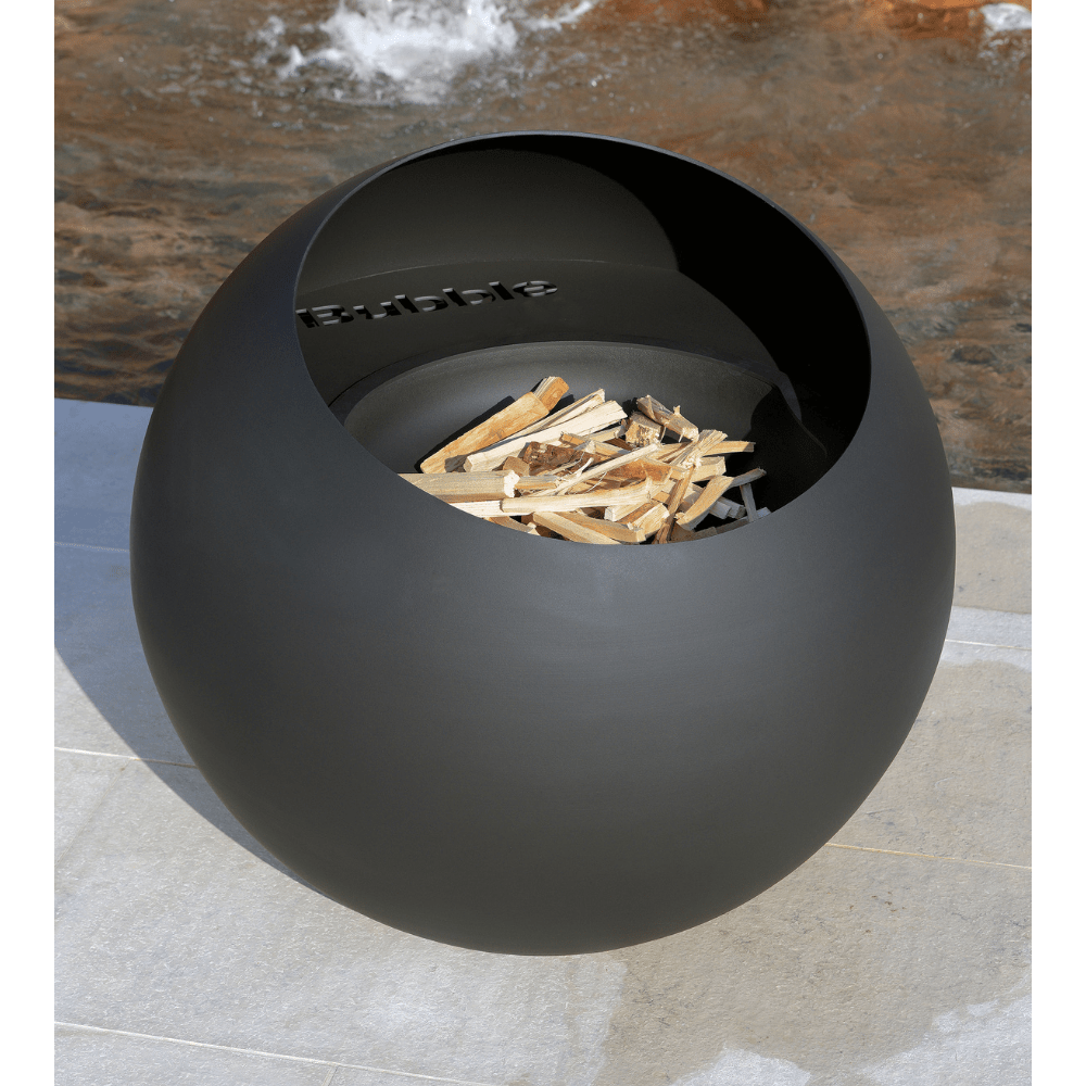 Focus Bubble 27-Inch Round Black Fire Pit — Modern Blaze