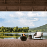 focus bubble fire pit in outdoor space