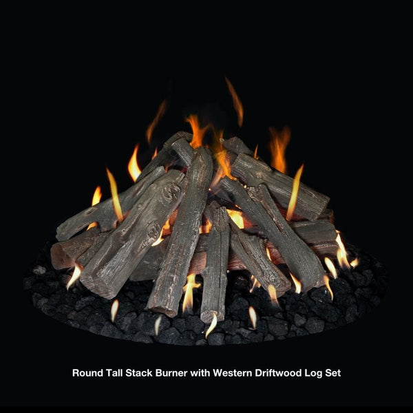 Grand Canyon Outdoor Round Tall Stack with Western Driftwood Log Set