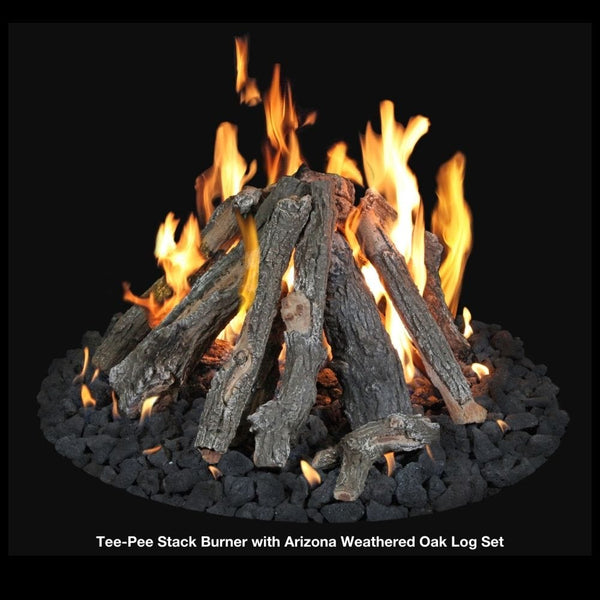Grand Canyon Outdoor Tee-Pee Stack with Arizona Weathered Oak Log Set