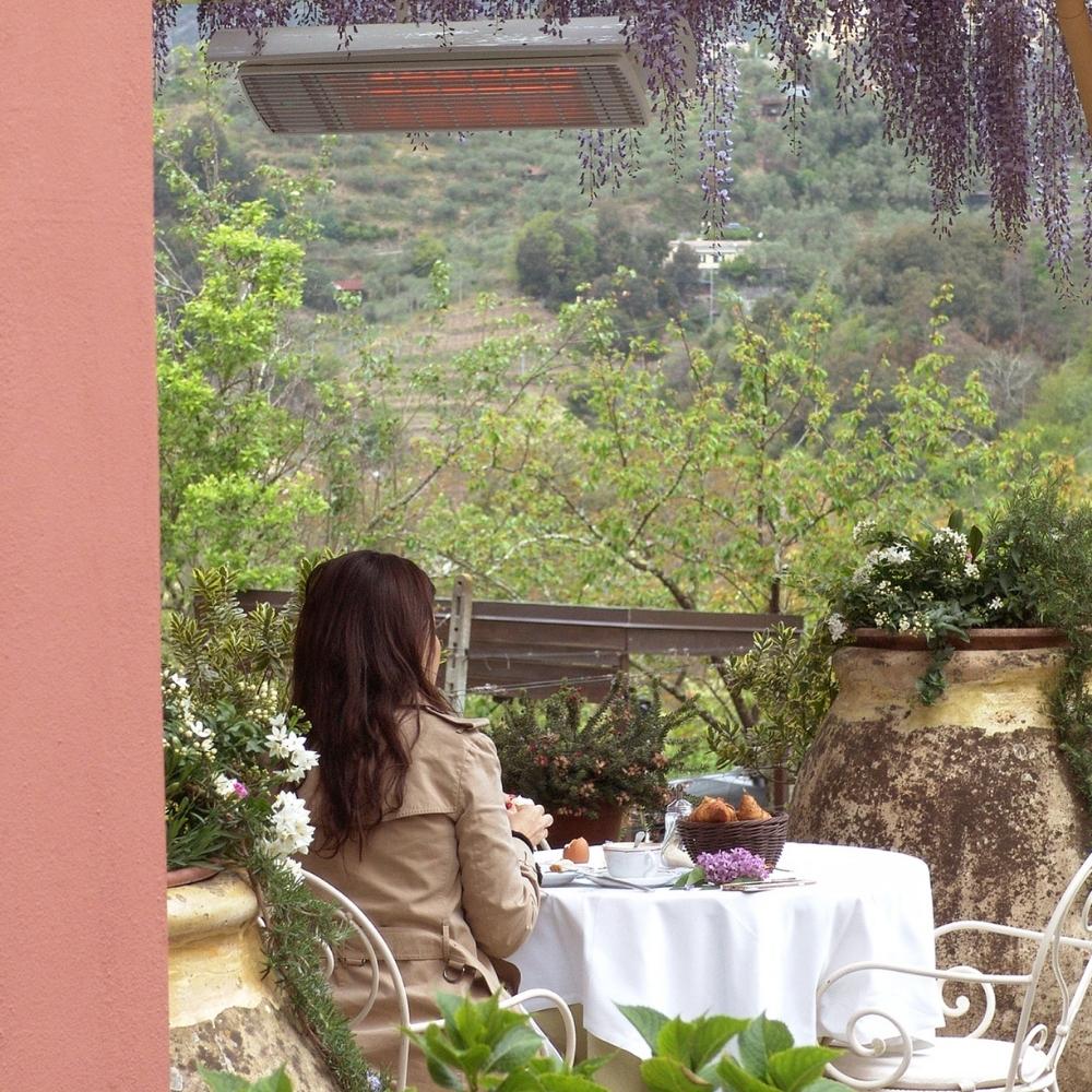 Heatscope Spot 35" Black Electric Heater with Optional Weathershield