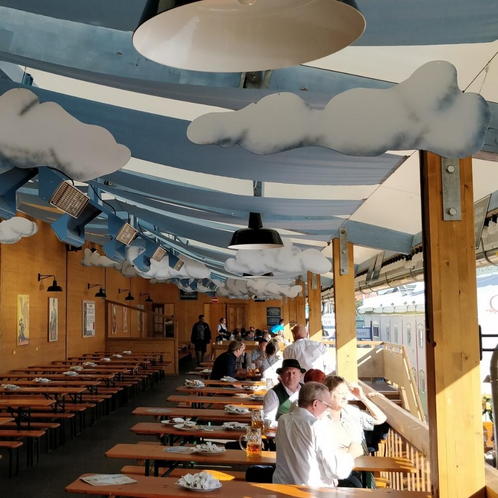 Heatscope Spot 35" Black Electric Heaters in Restaurant