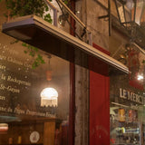 Heatscope Vision 65" Black Electric Heaters in Restaurant Outdoor Dining Area