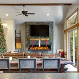 Huntington Fireplaces Sparkling Series Electric Fireplace with rustic wood mantel