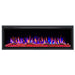 Huntington Sparkling Series Electric Fireplace with driftwood logs and multicolored flames