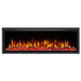 Huntington Fireplaces Sparkling Series with driftwood logs and red ember bed lights