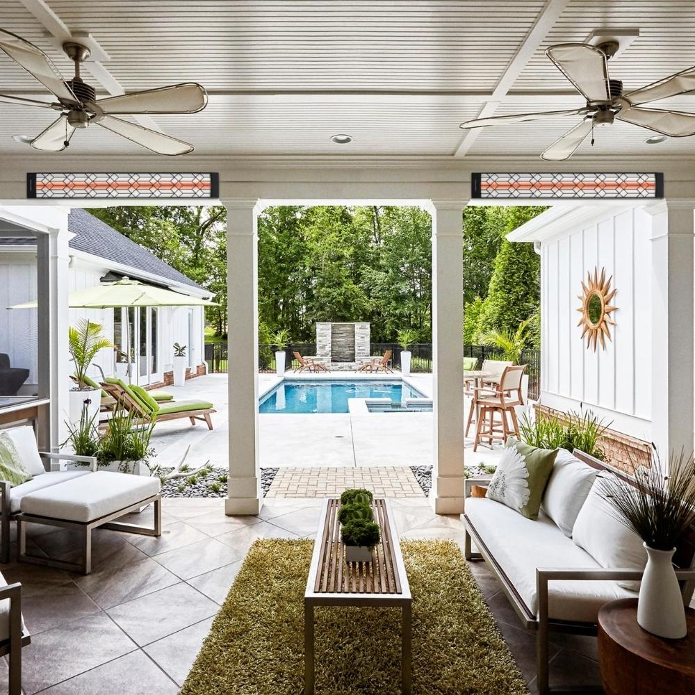 Infratech Heaters with Craftsman Decorative Fascia in Outdoor Patio