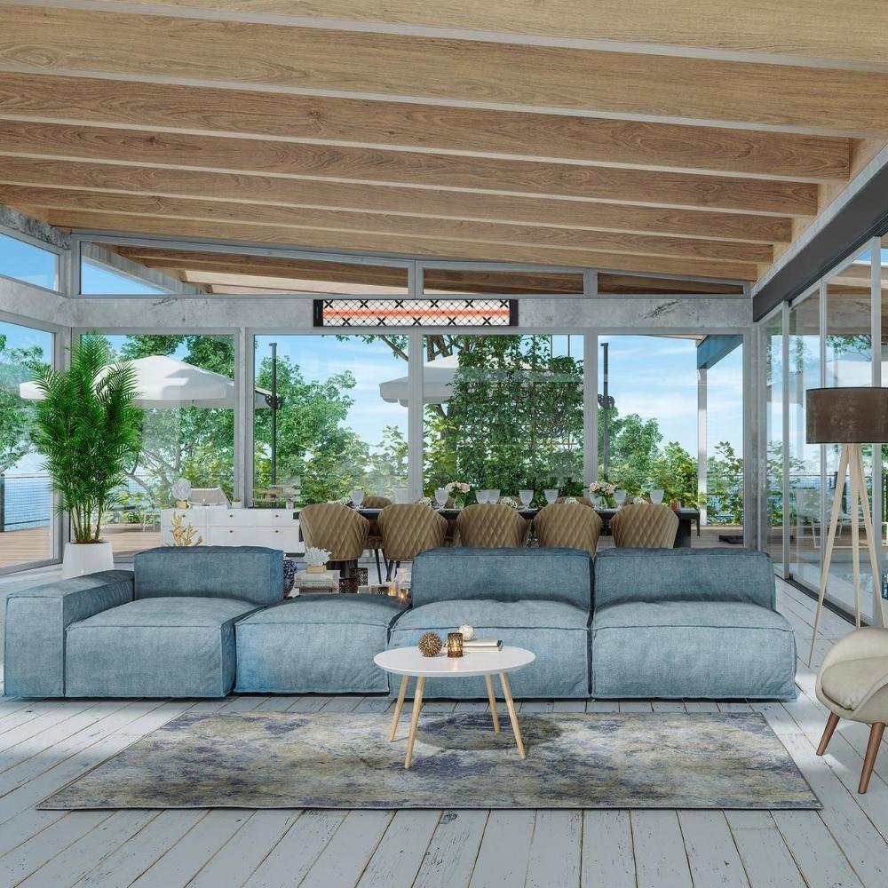 Infratech Heater with Traditional Decorative Fascia in Outdoor Living Space