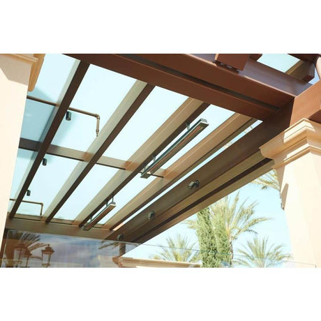 Infratech SL Series 42" Electric Patio Heater installed in the ceiling of restaurant outdoor seating area