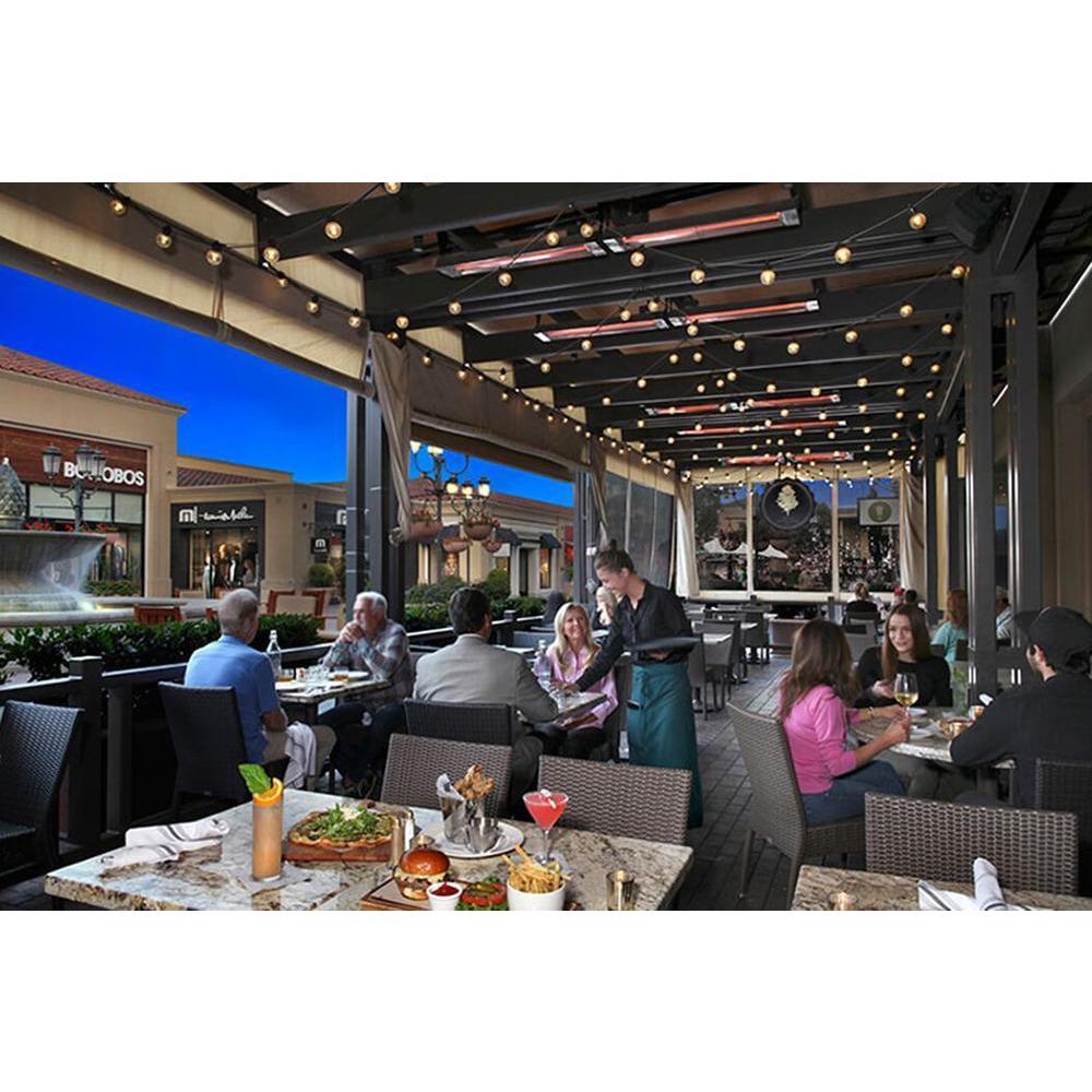 Infratech SL Series 63" Electric Heater installed in restaurant outdoor seating area