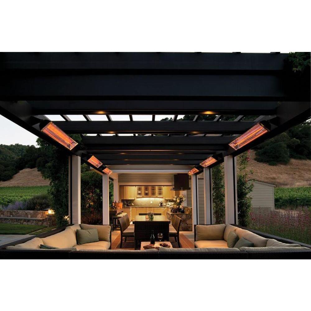 Infratech W Series 33" Heaters wall mounted in craftsman style patio