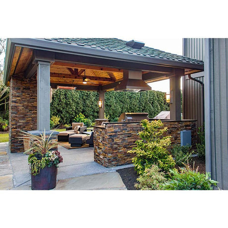 Infratech W Series 33" 1500W Single Element Electric Heater in backyard