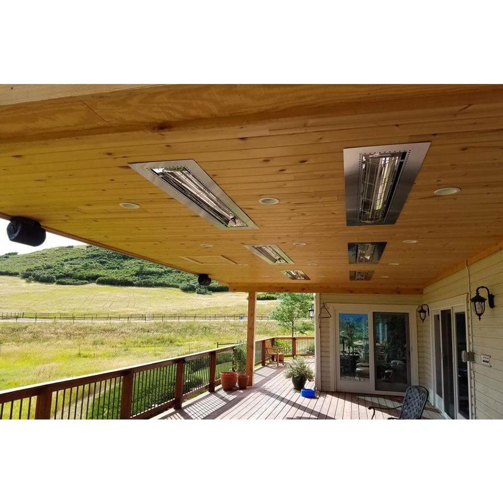 Infratech W Series 39" heaters flush mounted in outdoor elevated deck