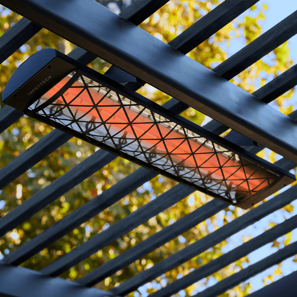 Infratech heater with contemporary motif kit in patio