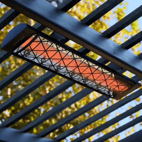 Infratech heater with contemporary motif kit in patio