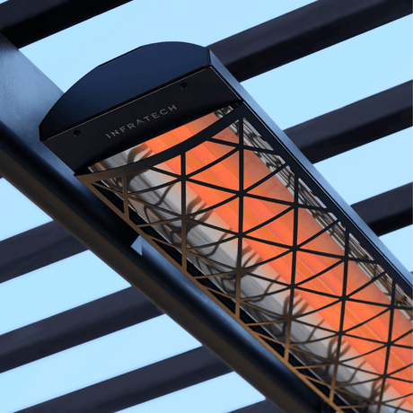 Infratech heater with contemporary motif kit in patio