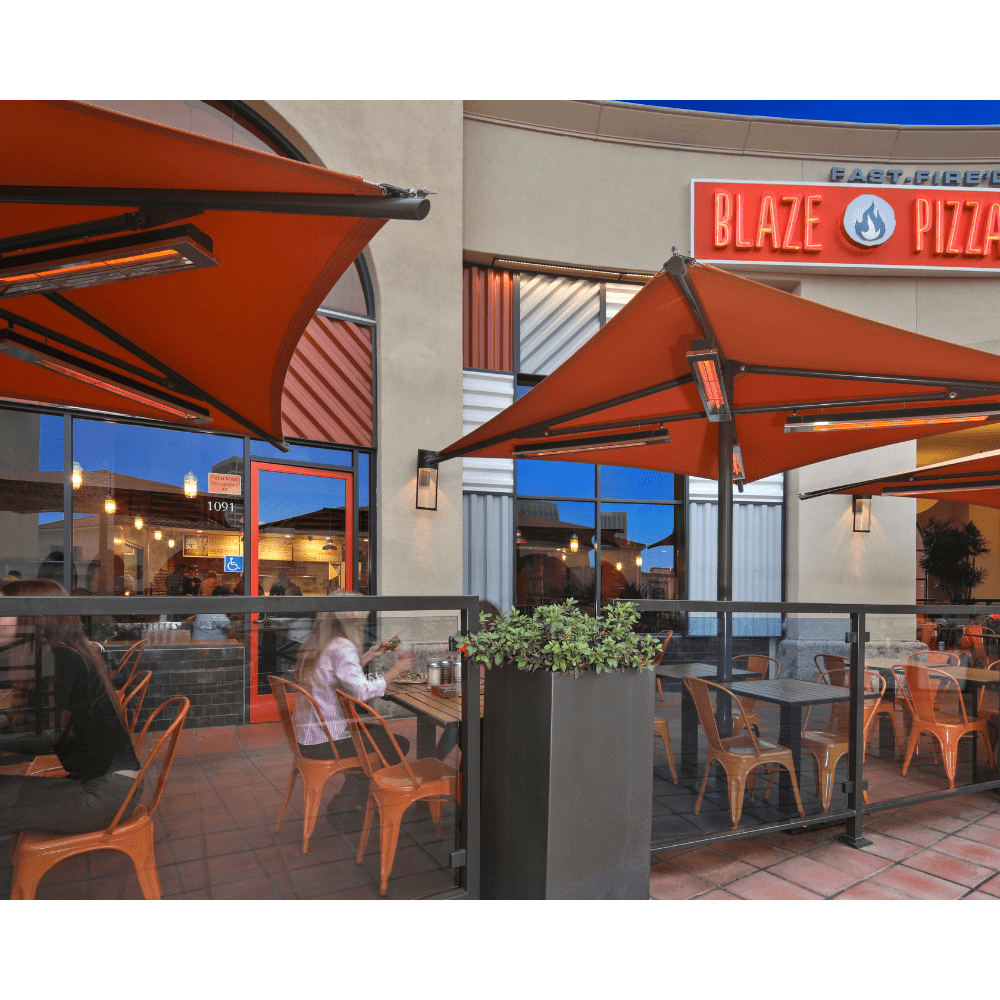 Infratech SL Electric heater pole mounted under umbrella