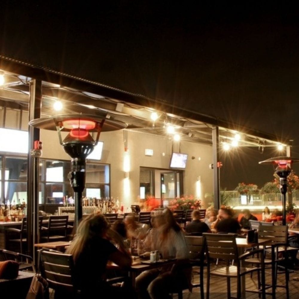 IR Energy evenGLO GA201M2 Portable Gas Patio Heater in Roof Patio Deck