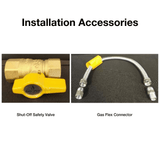 IR Energy Habanero shut off safety valve and gas flex connector