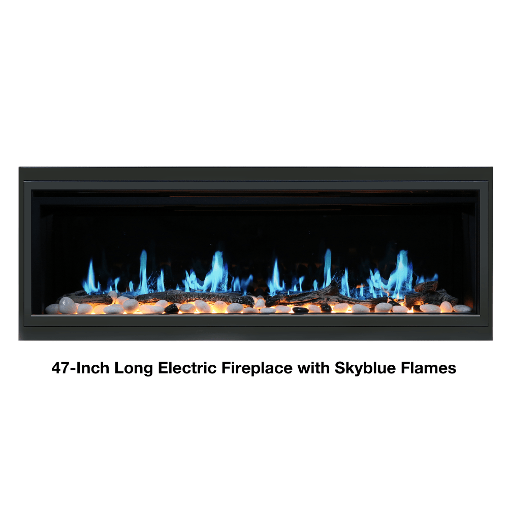 litedeer homes latitude ZEF45 45-inch built-in electric fireplace with skyblue flames