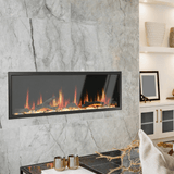 litedeer homes latitude ZEF55 55-inch built-in electric fireplace on marble wall