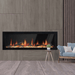 litedeer homes latitude II ZEF58V 58-Inch electric fireplace on wood grain wall
