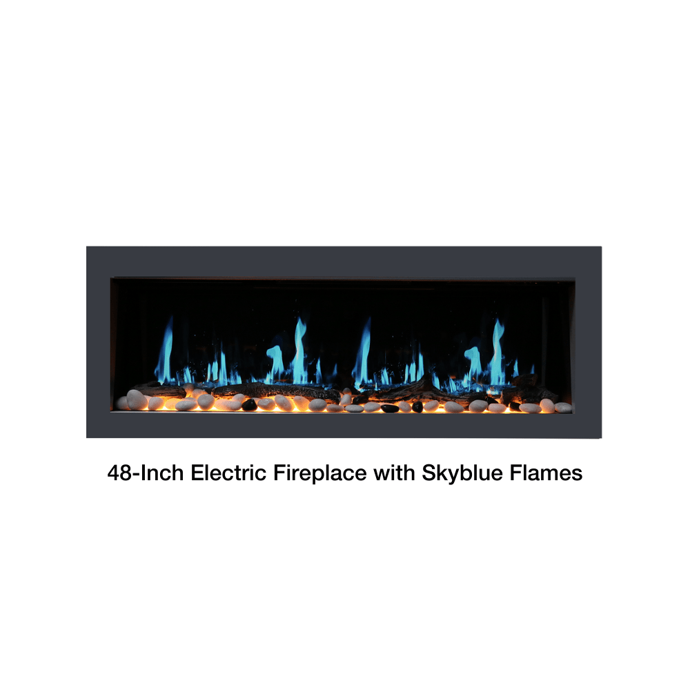  litedeer homes ZEF48 latitude II 48-Inch electric fireplace with skyblue flames