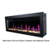 right side of litedeer homes ZEF48 latitude II 48-Inch electric fireplace with magenta flames