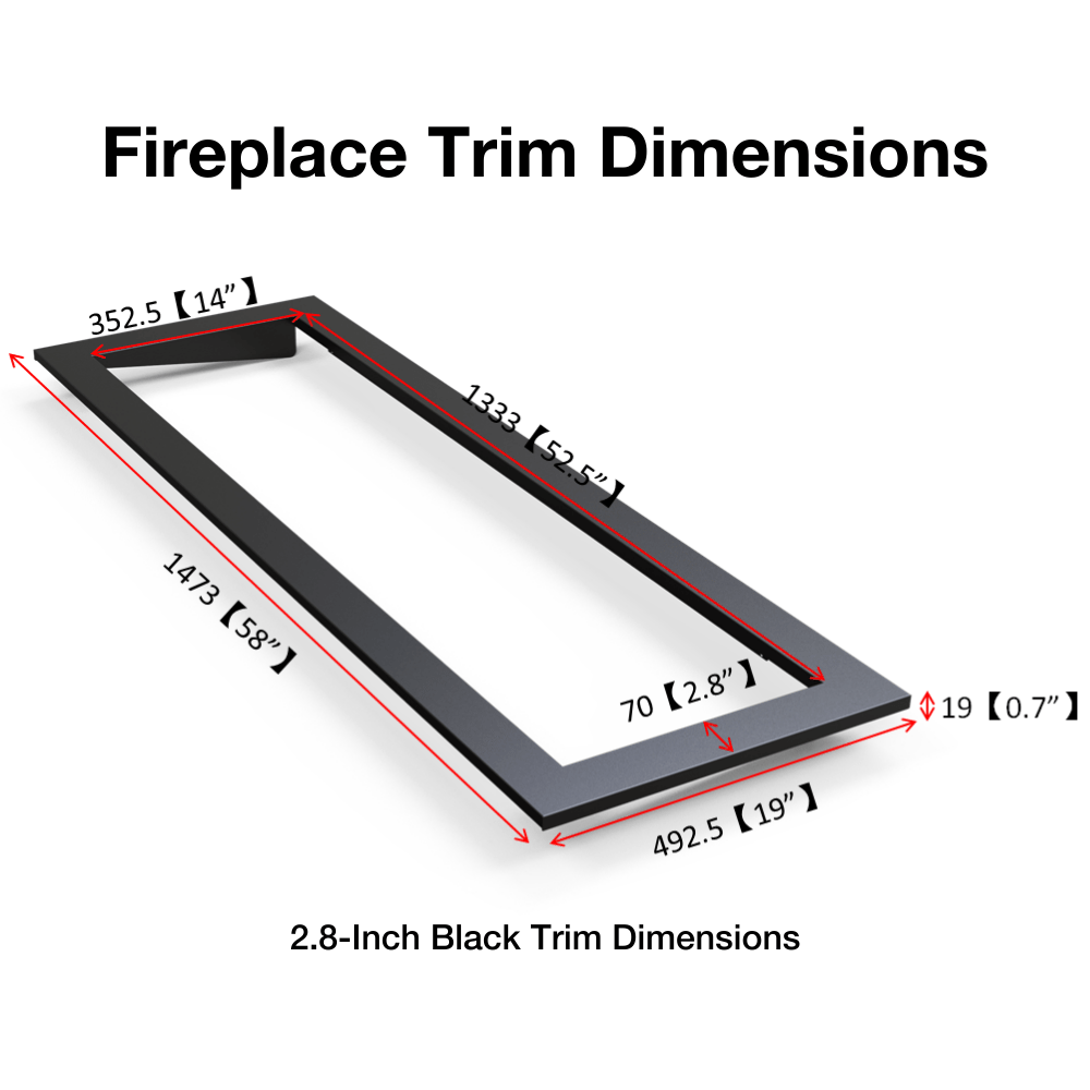 litedeer homes 2.8-inch black fireplace trim