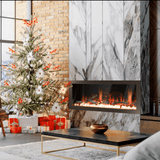 litedeer homes latitude II ZEF58V 58-Inch electric fireplace on marble wall