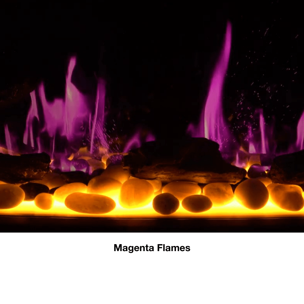 Litedeer Homes LiteStar Smart Built-In Electric Fireplace Insert with Magenta Flames