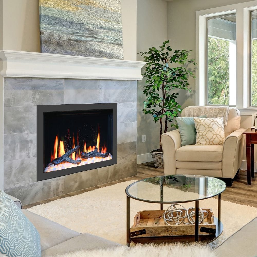 Litedeer Homes LiteStar Smart Built-In Electric Fireplace Insert in transitional living space