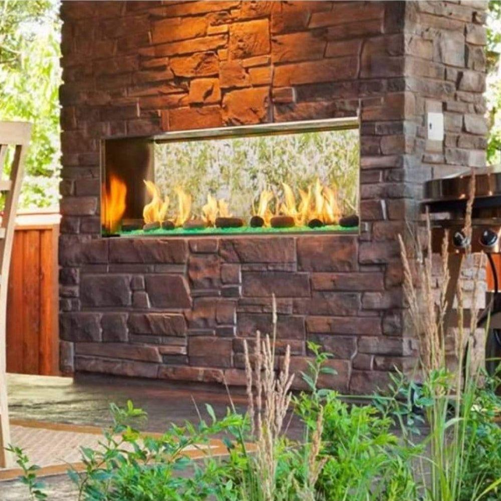 Majestic Lanai 48" See-Through Outdoor Gas Fireplace (ODLANAIGST-48) in out door setting