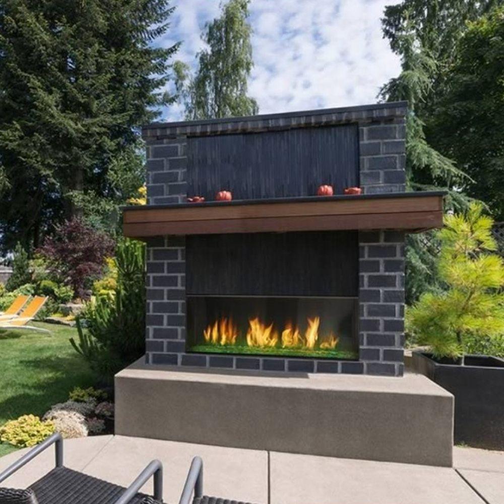 Majestic Lanai 48" Vent-Free Outdoor Natural Gas Fireplace with Custom Mantel