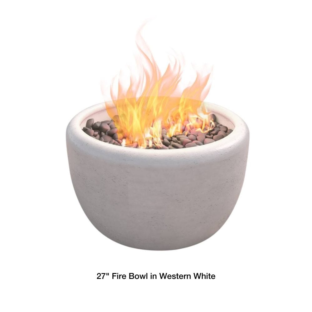 Modern Blaze 27-Inch Round Western White Concrete Fire Bowl
